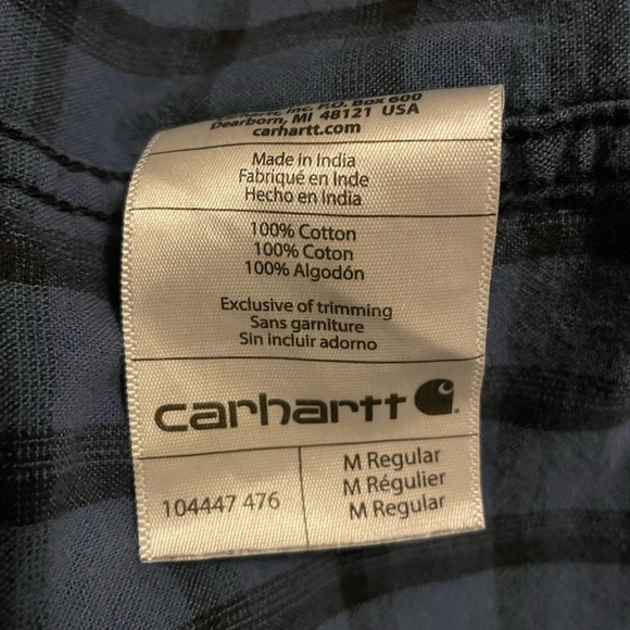 CARHARTT medium plaid button up shirt original fit - Picture 5 of 6